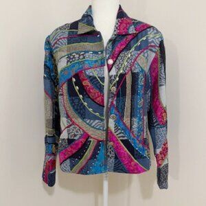 Vintage Anage Colorful Artsy Eclectic Boho Jacket Women's Size L